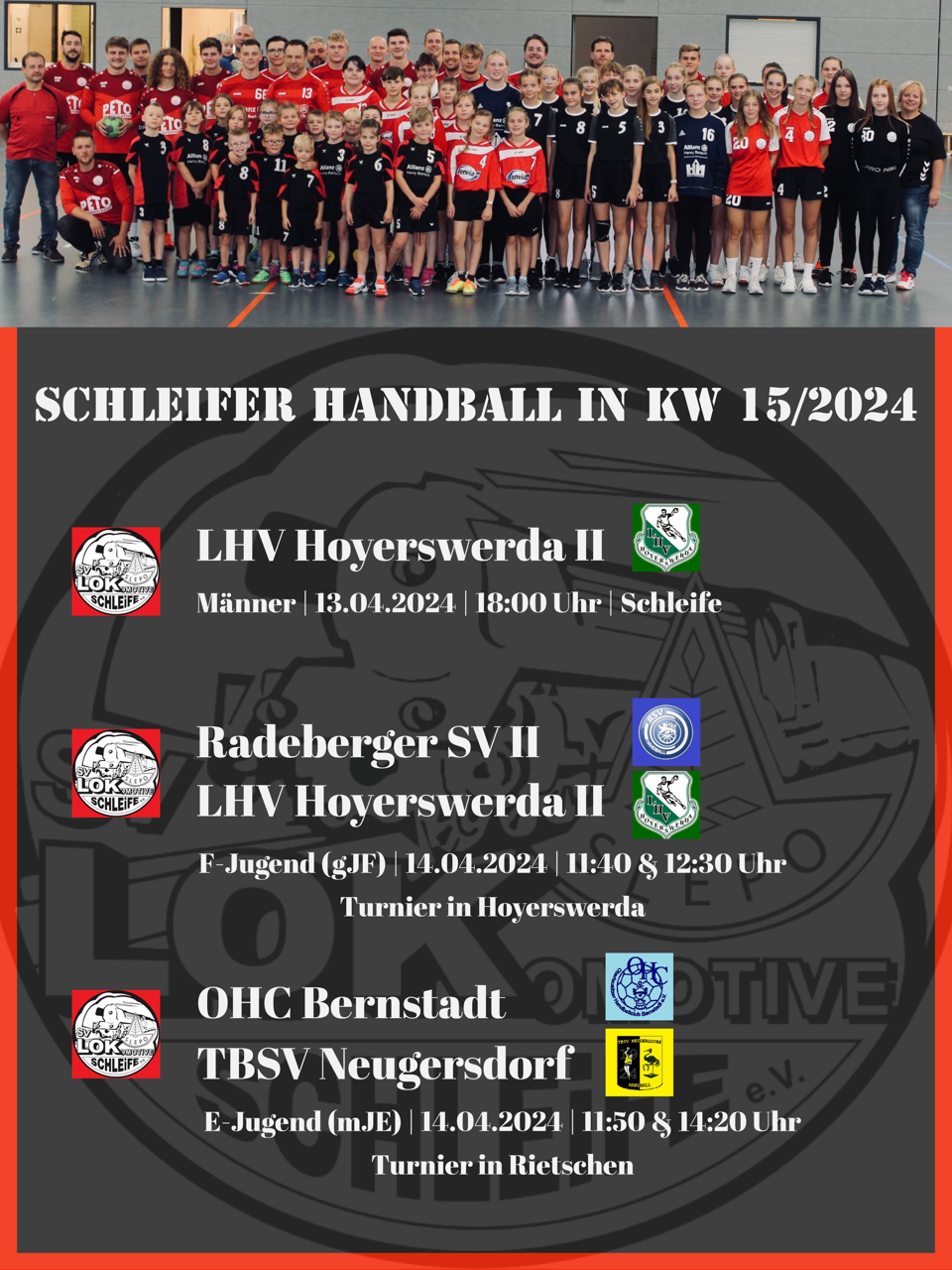 Unsere Spiele am Wochenende 15/2024
