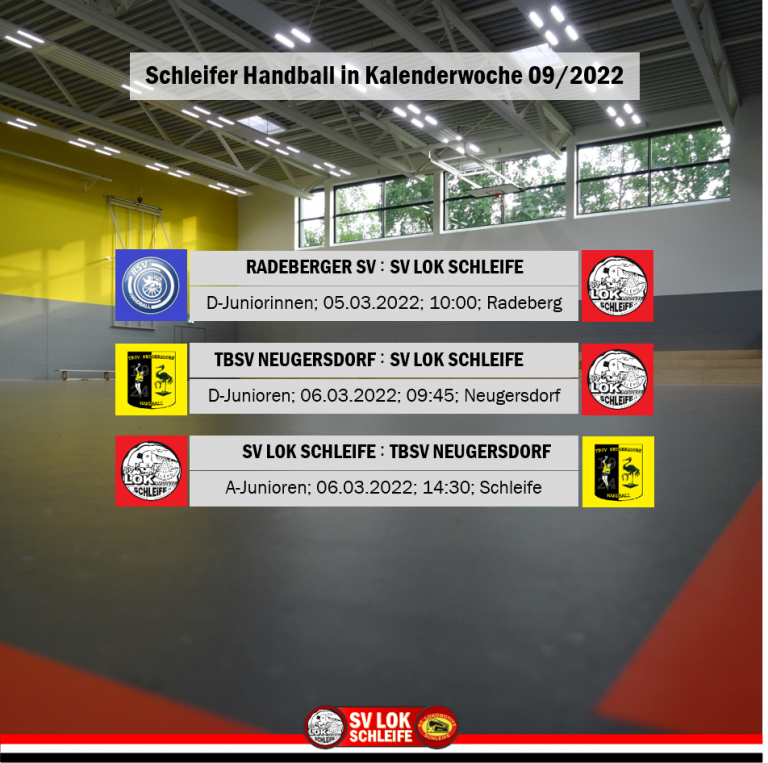 Schleifer Handball in Kalenderwoche 09/2022